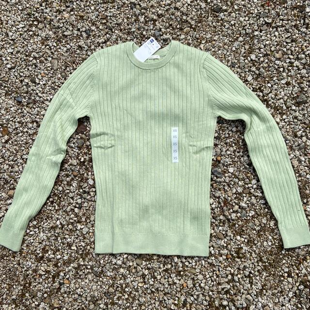 GU(ジーユー)のリブクルーネックセーター　ミント　XS メンズのトップス(ニット/セーター)の商品写真