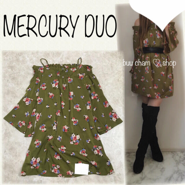 MERCURYDUO(マーキュリーデュオ)のMERCURY DUO♡オフショルワンピース　花柄　フラワー　フレア袖 レディースのワンピース(ミニワンピース)の商品写真