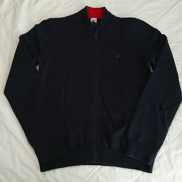 PETIT BATEAU(プチバトー)のプチバトー 12ans/152㎝ ジップアップニット キッズ/ベビー/マタニティのキッズ服男の子用(90cm~)(ニット)の商品写真