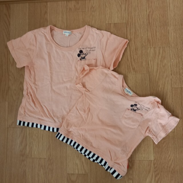 SHOO・LA・RUE(シューラルー)のシューラルー　ミッキーTシャツおそろいセット キッズ/ベビー/マタニティのキッズ服男の子用(90cm~)(Tシャツ/カットソー)の商品写真