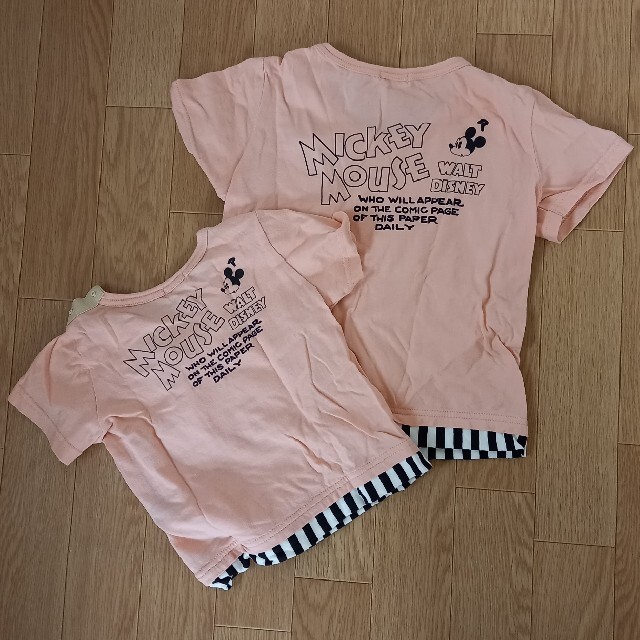 SHOO・LA・RUE(シューラルー)のシューラルー　ミッキーTシャツおそろいセット キッズ/ベビー/マタニティのキッズ服男の子用(90cm~)(Tシャツ/カットソー)の商品写真