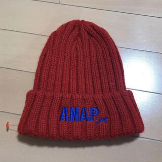 アナップ(ANAP)のANAP ニット帽　赤(ニット帽/ビーニー)