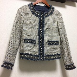 ビッキー(VICKY)の《定価3万円美品》ビッキー♡ノーカラージャケット  ビジュー(ノーカラージャケット)