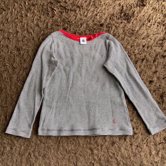 PETIT BATEAU(プチバトー)のプチバトー ミラレボーダーカットソー キッズ/ベビー/マタニティのキッズ服女の子用(90cm~)(Tシャツ/カットソー)の商品写真