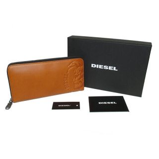 ディーゼル(DIESEL)のDIESEL ラウンドファスナー長財布 牛革 X04762 G,Brown(長財布)