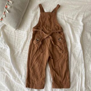 ザラキッズ(ZARA KIDS)のZARAbaby コットン100 ブラウンオーバーオール 86(パンツ)