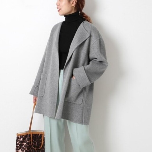 ブティック ノーカラーリバーコート◇Spick&Span - ガウンコート