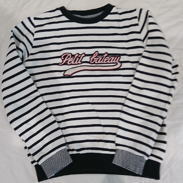 PETIT BATEAU(プチバトー)のプチバトー 12ans/152㎝ ボーダートレーナー キッズ/ベビー/マタニティのキッズ服男の子用(90cm~)(Tシャツ/カットソー)の商品写真