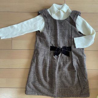 プティマイン(petit main)の１回着用美品⭐︎petitmainプチマイン130ツイード ジャンパースカート(ワンピース)