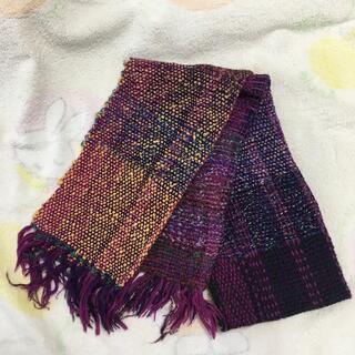 手織りのマフラー　紫(マフラー/ストール)