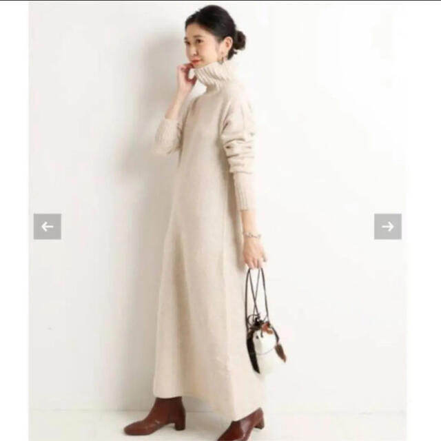 SLOBE IENA - 【美品】SLOBE IENA ★CASADEL タートルフレアニットワンピース