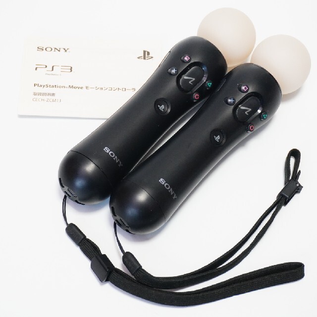 PlayStation3(プレイステーション3)のPS3 Playstation Move モーションコントローラー 2本 エンタメ/ホビーのゲームソフト/ゲーム機本体(家庭用ゲーム機本体)の商品写真