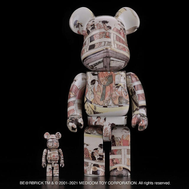 新品未開封BE@RBRICK 喜多川歌麿「両国橋の上下」100% ＆ 400% エンタメ/ホビーのおもちゃ/ぬいぐるみ(キャラクターグッズ)の商品写真