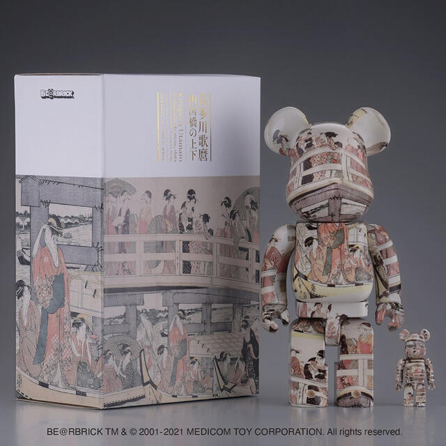 新品未開封BE@RBRICK 喜多川歌麿「両国橋の上下」100% ＆ 400% エンタメ/ホビーのおもちゃ/ぬいぐるみ(キャラクターグッズ)の商品写真