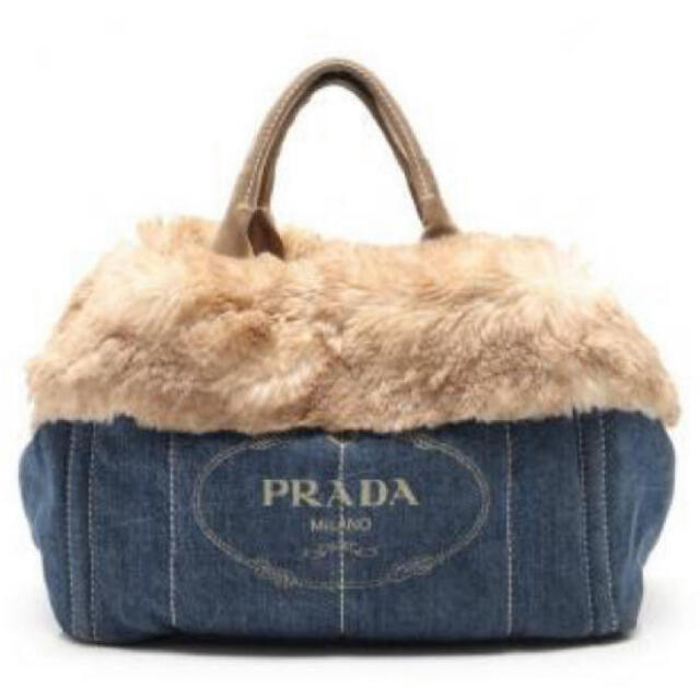 ちい様ご専用☆レア プラダ PRADA カナパ ファー デニム トート 紗栄子
