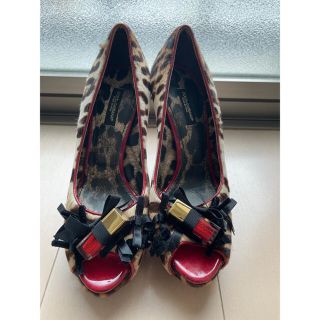 ドルチェアンドガッバーナ(DOLCE&GABBANA)のドルガバ　オープントゥヒール(今晩まで)(ハイヒール/パンプス)