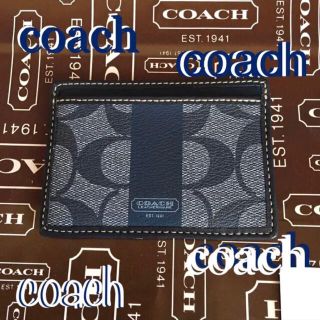 コーチ(COACH)のCOACHコーチUS限定ヘリテージ ストライプ スリムカードケースF74349(名刺入れ/定期入れ)