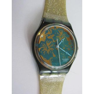 スウォッチ(swatch)のSWATCH 花柄文字盤 (ハイビスカス)【中古品】(腕時計)