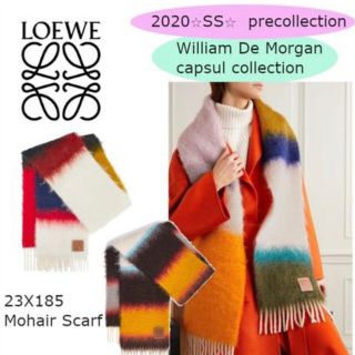 ロエベ(LOEWE)の★美品　LOEWE ロエベ　モヘアマフラー　スカーフ　オレンジ　箱あり(マフラー/ショール)