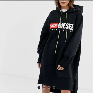 DIESEL ディーゼル パーカー ノースリーブ ロング丈 ブラック