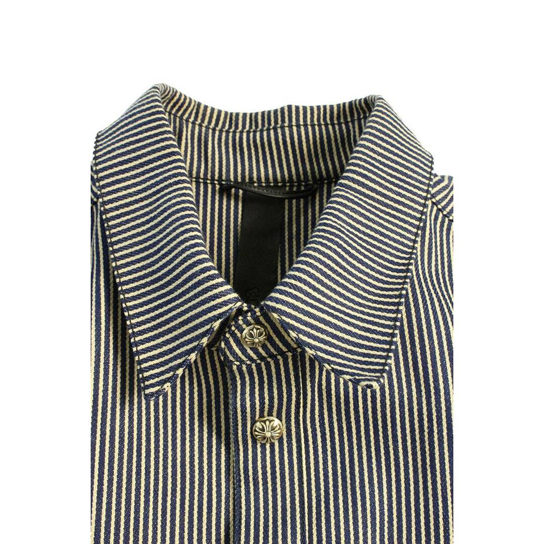クロムハーツ LAST BITE STRIPED DNM/ラストバイト ストライプデニム長袖シャツ メンズ XL
