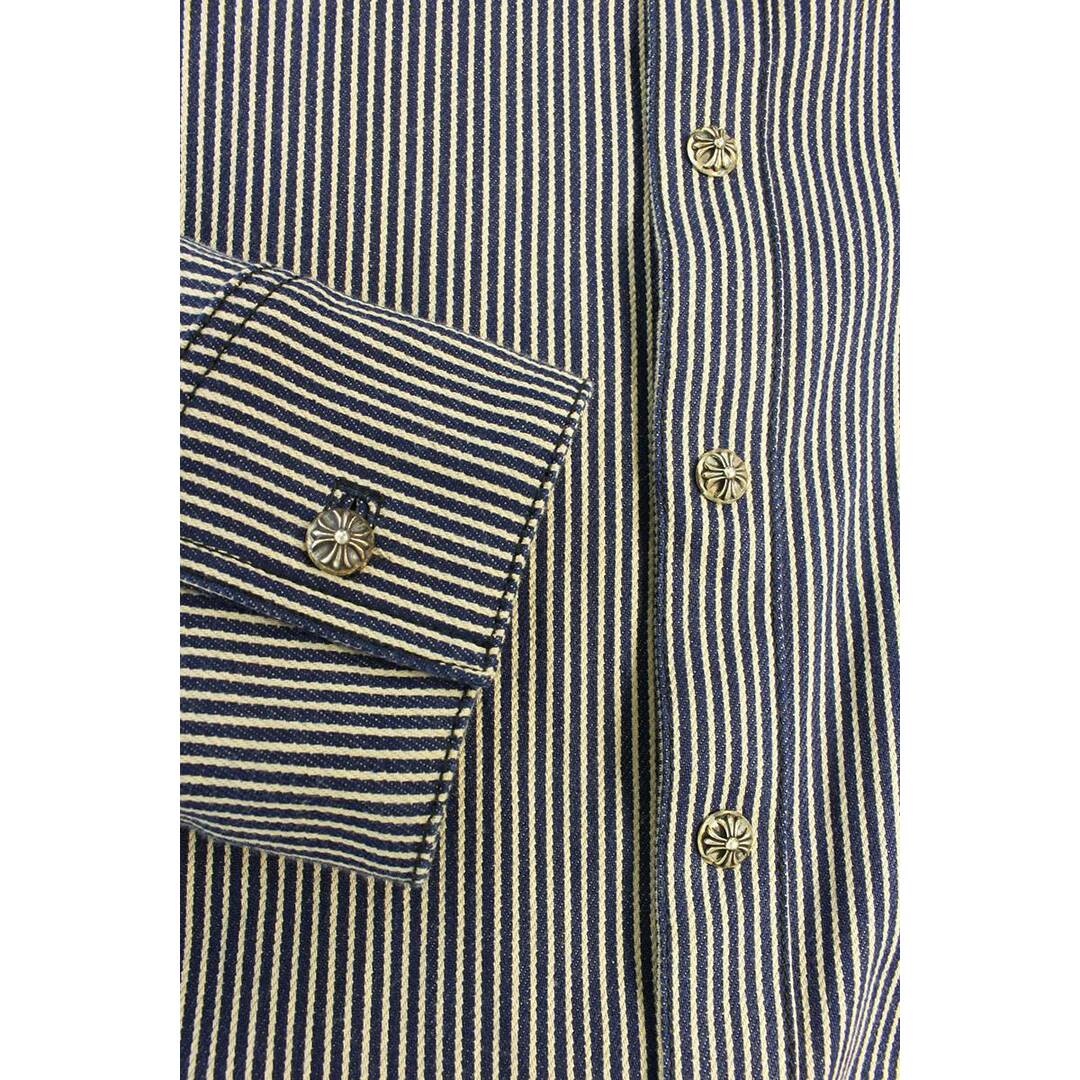 クロムハーツ LAST BITE STRIPED DNM/ラストバイト ストライプデニム長袖シャツ メンズ XL