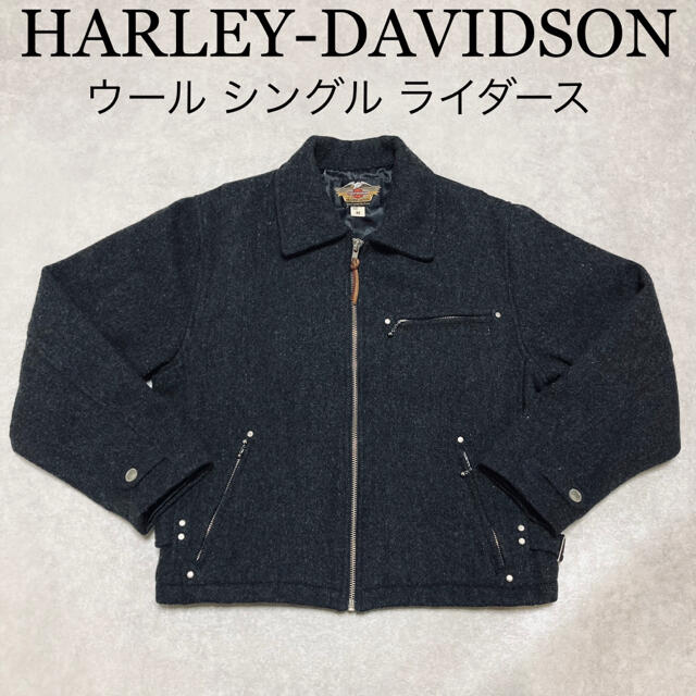 ジャケットHARLEY DAVIDSON ウール シングル ライダース ジャケット M