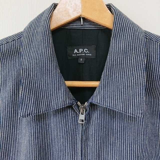 A.P.C(アーペーセー)のA.P.C. ヒッコリー ダブルジップ ジャケット メンズのジャケット/アウター(Gジャン/デニムジャケット)の商品写真