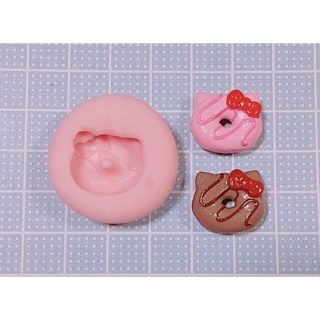 シリコン型☆猫チョコがけドーナツ(各種パーツ)