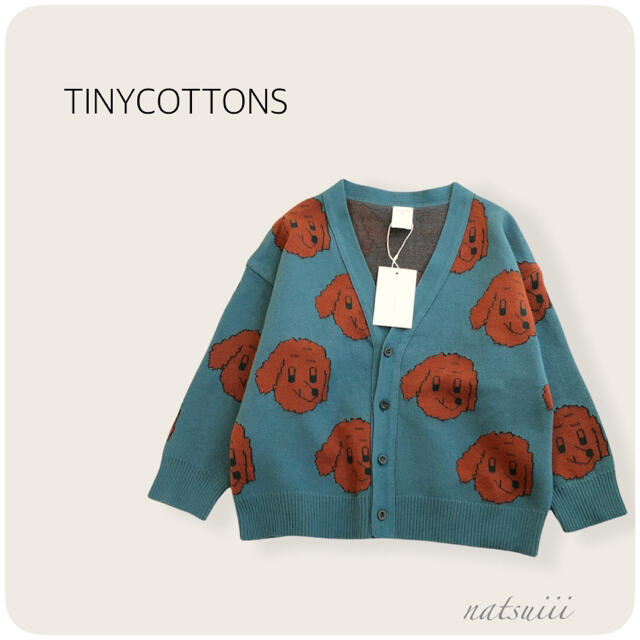 こどもビームス(コドモビームス)のTINYCOTTONS タイニーコットンズ . タグ付き DOG カーディガン キッズ/ベビー/マタニティのキッズ服女の子用(90cm~)(カーディガン)の商品写真