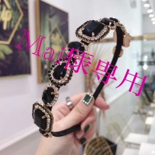 秋冬 インポート アンティーク風 ビジュー カチューシャ【ブラック】(カチューシャ)