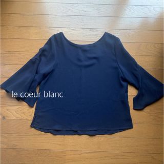 ルクールブラン(le.coeur blanc)のネイビーフレア袖バックデザイントップス(シャツ/ブラウス(長袖/七分))