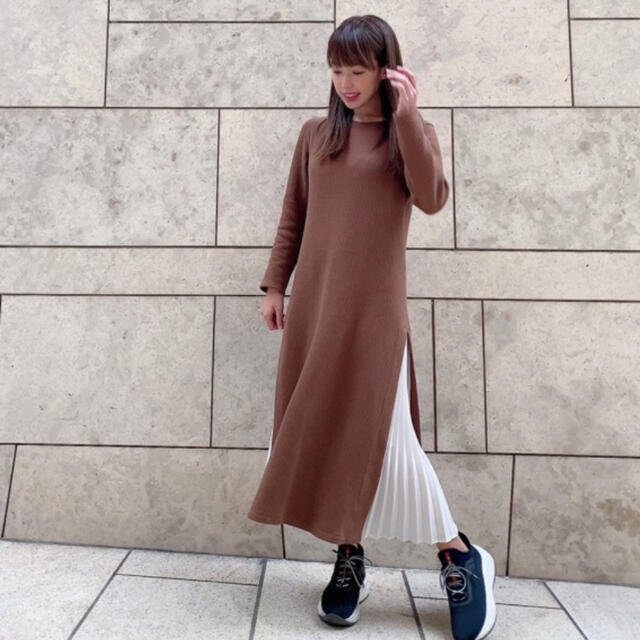 【selva secreta】Side Pleats DRESS(brown)