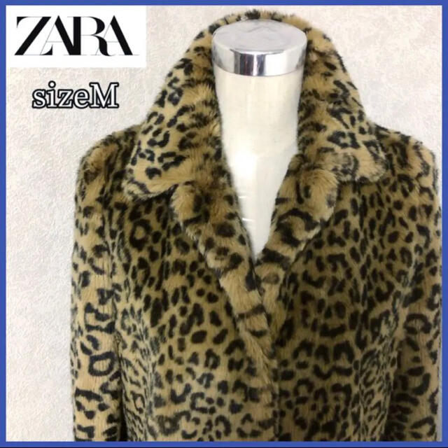 ZARA(ザラ)のsizeM◆匿名配送◆美品☆ZARA ヒョウ柄チェスターコート スナップボタン レディースのジャケット/アウター(チェスターコート)の商品写真