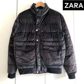 ザラ(ZARA)のZARA ザラ ベロア 中綿ジャケット ボンバージャケット MA-1 Mサイズ(フライトジャケット)