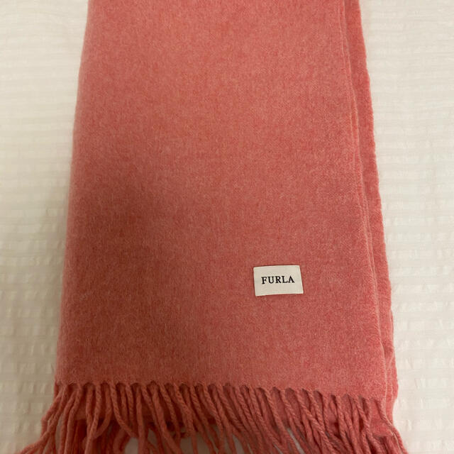 【クリーニング済】FURLA カシミヤ100% 大判 ストール マフラー ピンク