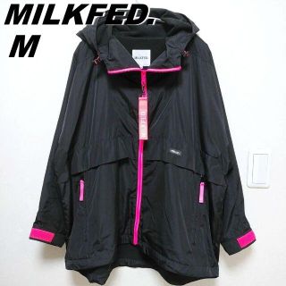 ミルクフェド(MILKFED.)の秋冬　MILKFED　裏ボア　マウンテンパーカー　レディースM　黒×ピンク(ナイロンジャケット)