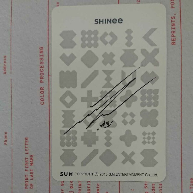 SHINee(シャイニー)のSHINee MINHO Trading Card エンタメ/ホビーのCD(K-POP/アジア)の商品写真