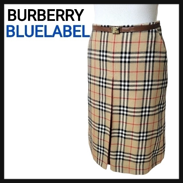 BURBERRY BLUE LABEL(バーバリーブルーレーベル)のバーバリーブルーレーベル スカート ブルーレーベルクレストブリッジ ニット 2点 レディースのスカート(ひざ丈スカート)の商品写真