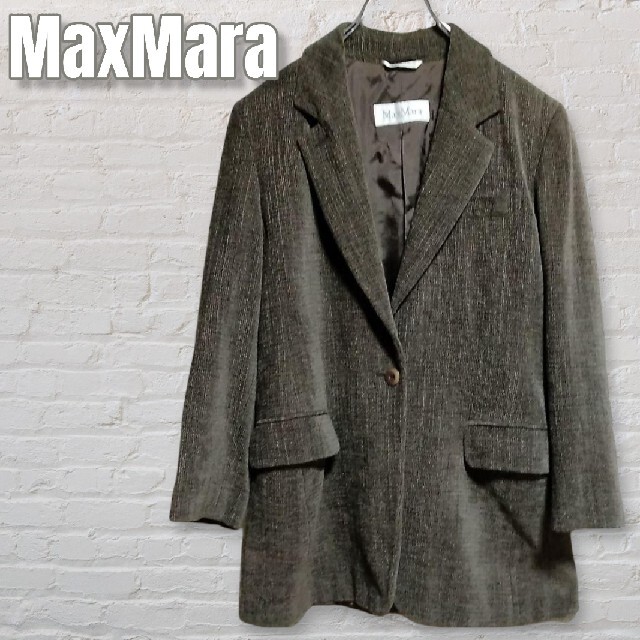 MaxMara　ツイードジャケット　テーラードジャケット　40/Mサイズ　白タグ