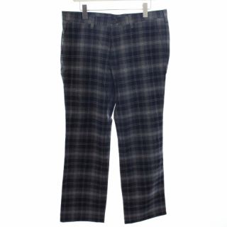 バーバリーブラックレーベル(BURBERRY BLACK LABEL)のバーバリーブラックレーベル テーパードパンツ ジップフライ チェック 黒 グレー(スラックス)