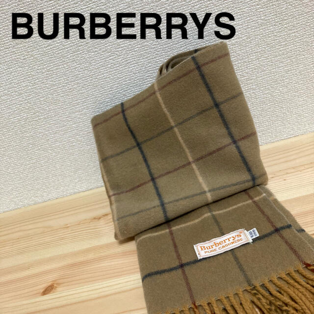 BURBERRY(バーバリー)のバーバリー  マフラー　カシミア カシミア チェック ベージュ系　白タグ レディースのファッション小物(マフラー/ショール)の商品写真