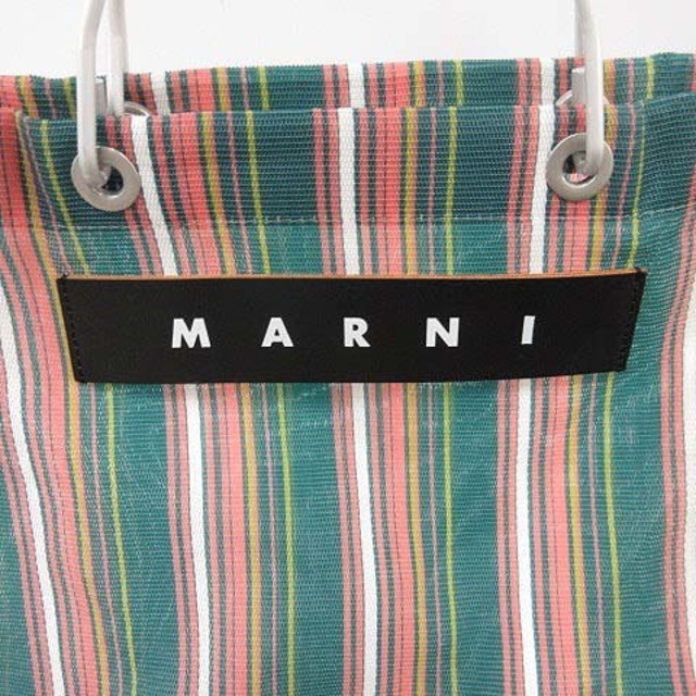 マルニ MARNI FLOWER CAFE トートバッグ ストライプ グリーン 2