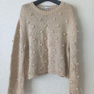 ザラ(ZARA)のZARA　ザラ　ニット　セーター　美品　S　ベージュ　インスタ(ニット/セーター)