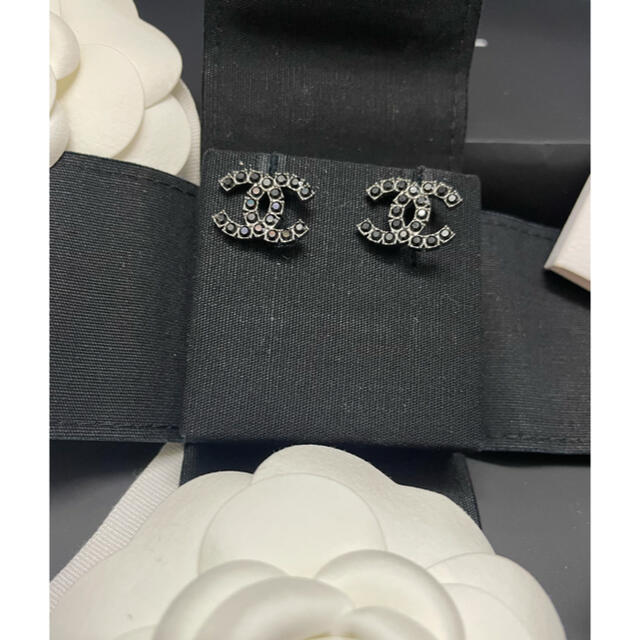 超美品❣️正規CHANELココマークブラックストーンピアス