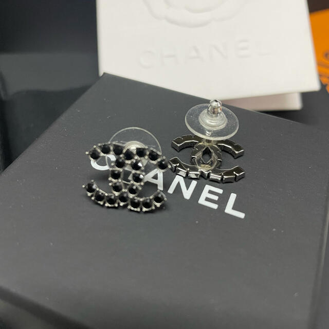超美品❣️正規CHANELココマークブラックストーンピアス