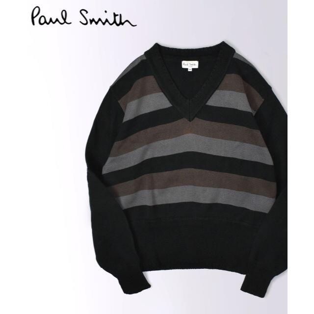 Paul Smith(ポールスミス)のPaul Smith ポール・スミス コットン ボーダー Ｖネック ニット メンズのトップス(ニット/セーター)の商品写真