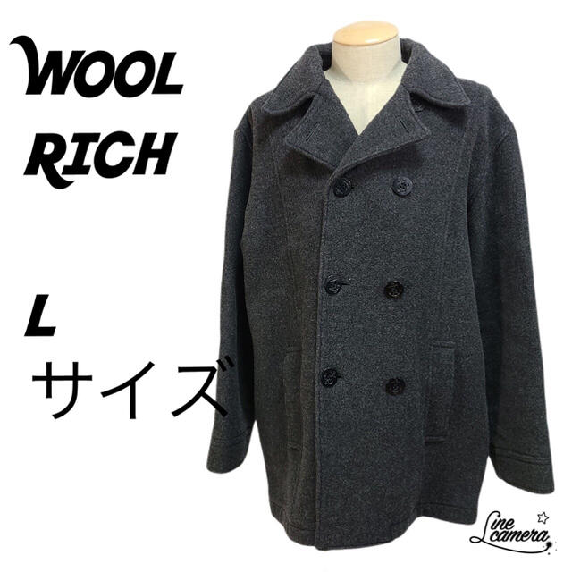 WOOLRICH(ウールリッチ)のWOOL RICH ウールリッチ コート Pコート ロング L レーヨン40 メンズのジャケット/アウター(ピーコート)の商品写真