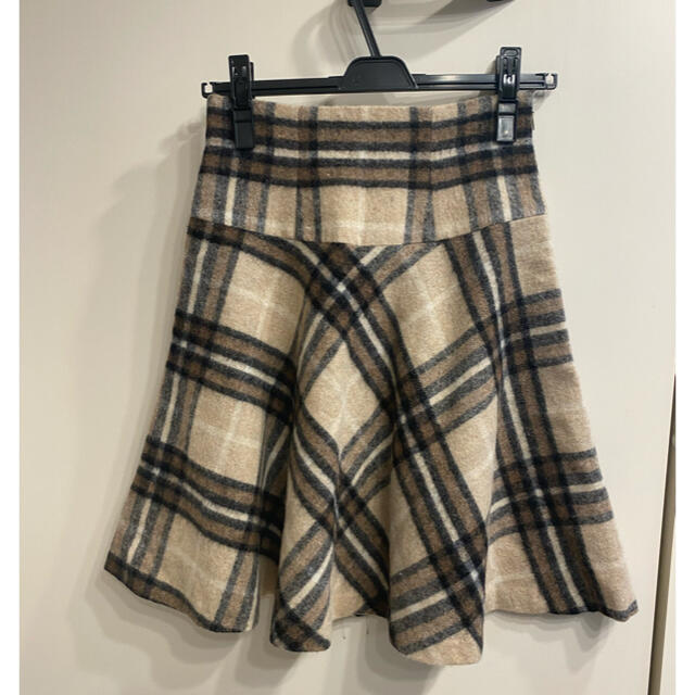 Rirandture(リランドチュール)のシャギーチェックフレアスカート　リランドチュール  レディースのスカート(ひざ丈スカート)の商品写真