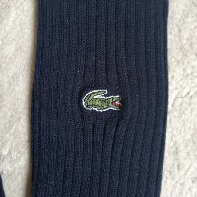 LACOSTE(ラコステ)の【新品未使用】LACOSTE レディースハイソックス 紺色 レディースのレッグウェア(ソックス)の商品写真